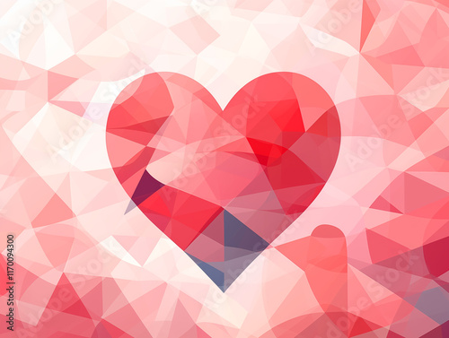 Modern Geometric Valentine's Mosaic with Interlocking Love Symbols