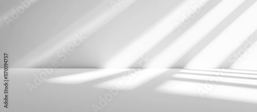 Minimalist poster mockup with clean white background and subtle shadows ideal for graphic design showcases and presentations