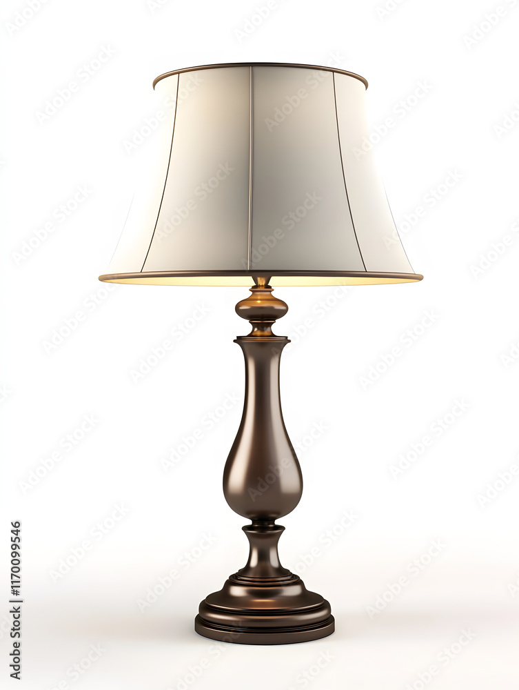 Elegant table lamp with classic design, featuring bronze base and soft fabric shade, perfect for adding warmth to any room