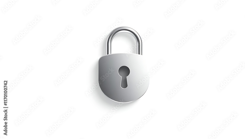 A minimalist lock icon, simple design for security concepts, on a white background. A minimalist lock icon, simple design for security concepts, on a white background.