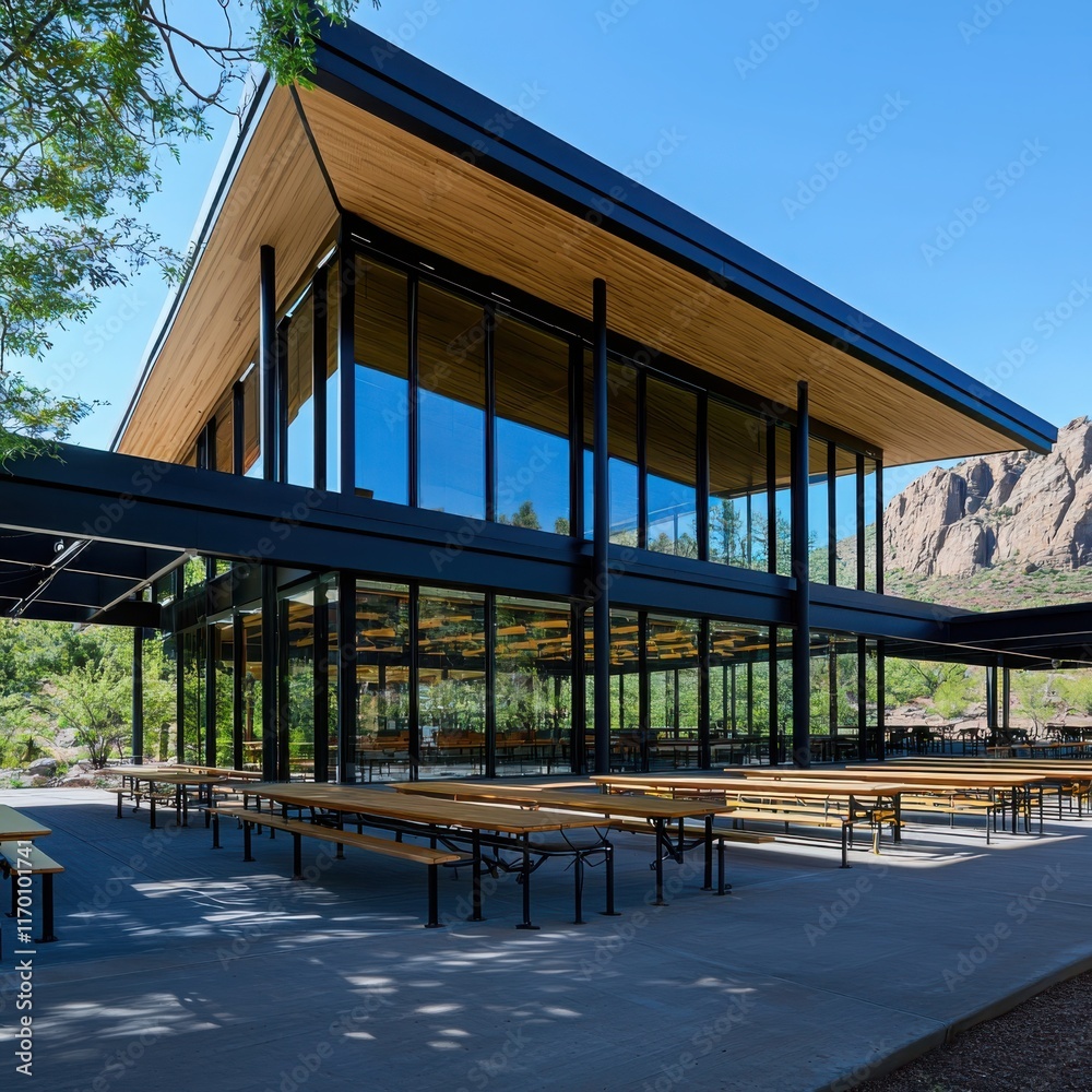 Obraz premium Collaborative learning space in scenic national park hiking trails educational programs natural beauty outdoor environment vibrant viewpoint