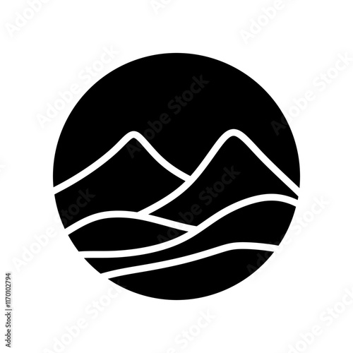 vector icons mountains symbols flat design