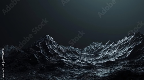 Wallpaper Mural Dark Mountain Range Landscape, Peaks, and Rough Terrain Torontodigital.ca