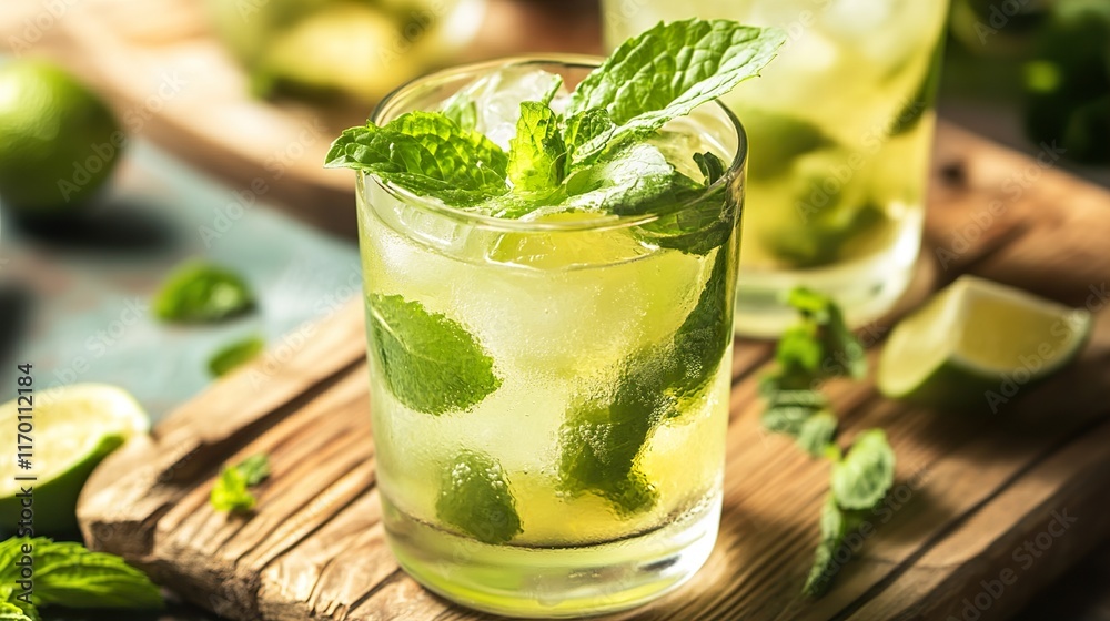 Fototapeta premium Refreshing Mojito Cocktail with Mint and Lime