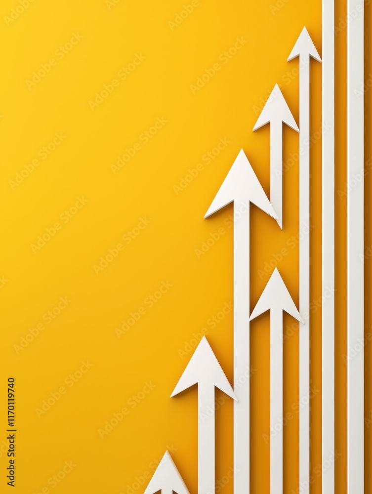 Dynamic Growth Arrows on Vibrant Yellow Background for Business Use Dynamic Growth Arrows on Vibrant Yellow Background for Business Use