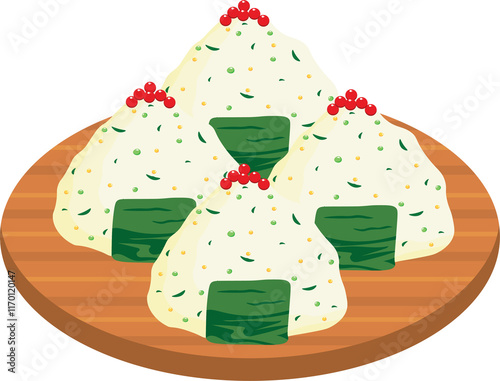 Traditional Japanese Onigiri Filled with Fish Roe