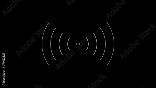 Technology radio waves icon animation background. Audio sound spectrum icon background.