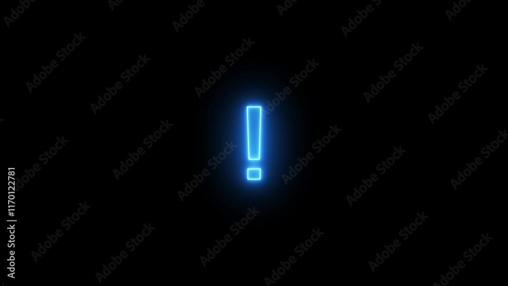 Abstract neon Exclamation mark in triangle icon isolated on dark background animation. Neon Hazard warning sign, careful, danger warning important sign 4K video animation. Abstract neon Exclamation mark in triangle icon isolated on dark background animation. Neon Hazard warning sign, careful, danger warning important sign 4K video animation.