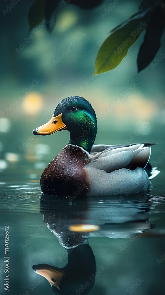 Obraz premium Majestic Mallard Duck on a Serene Lake