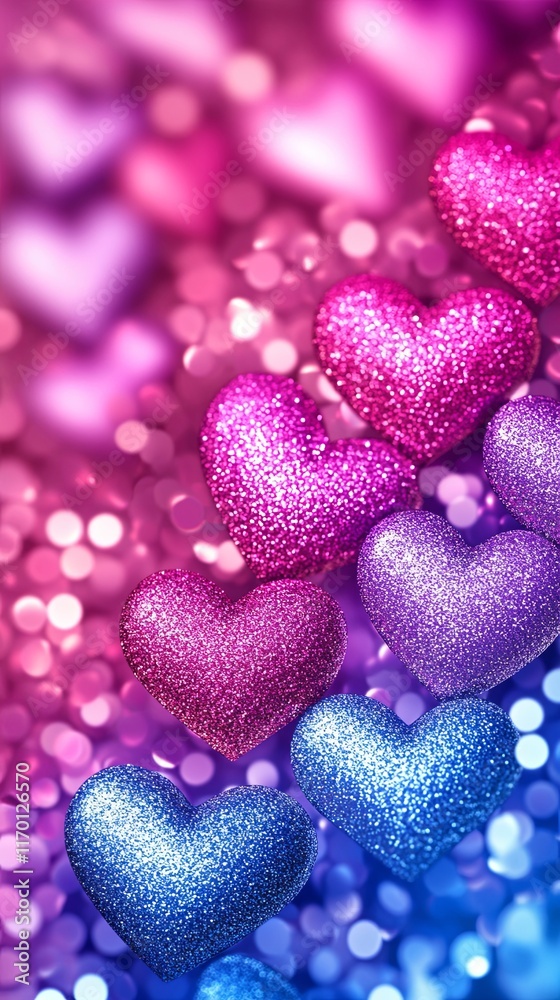 Obraz premium Shimmering Hearts for Valentine's Day Celebration