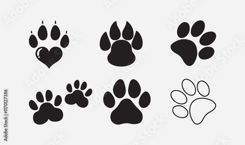 Download a versatile dog paw vector perfect for pet-themed designs, logos, and prints. High-quality, scalable, and easy to customize for all creative projects. photo