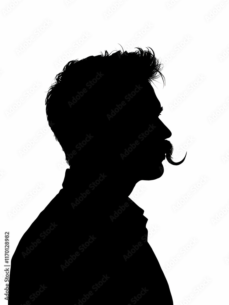 silhouette of a man with a mustache, silhouette of a man with a mustache,