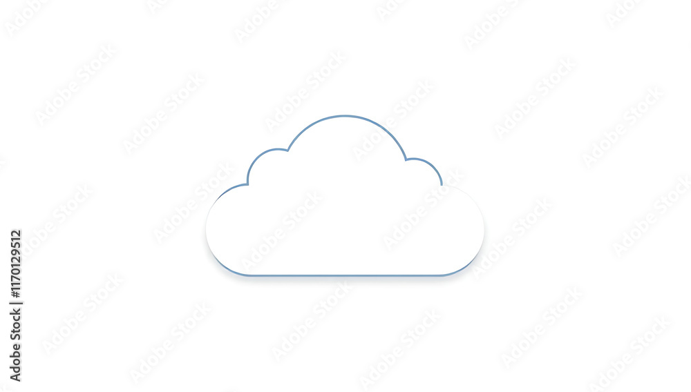 A simple cloud icon representing storage or weather, minimalist, and clean on a white background. A simple cloud icon representing storage or weather, minimalist, and clean on a white background.