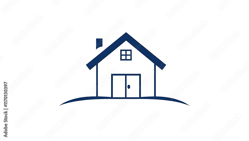 A flat, minimalist home icon with clean lines, simple and modern, on a white background. A flat, minimalist home icon with clean lines, simple and modern, on a white background.