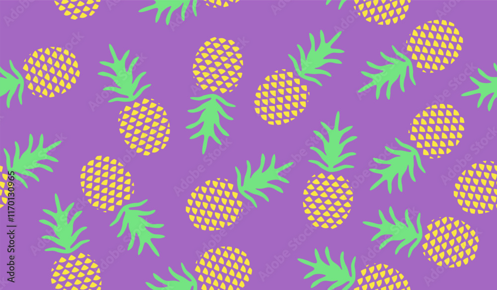 Cute pineapple fruits pattern background vector design Cute pineapple fruits pattern background vector design