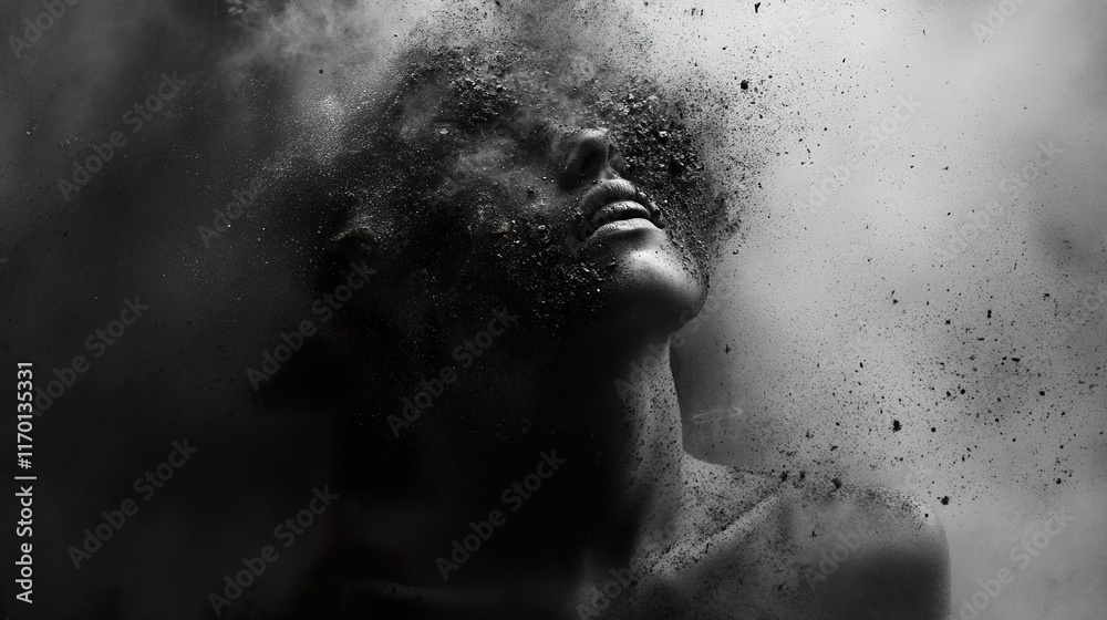 Disintegrating Form: A Black and White Surreal Portrait Disintegrating Form: A Black and White Surreal Portrait