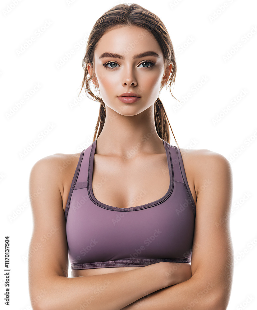 Confident and Fit Young Woman in Activewear Posing for Sports Portrait Confident and Fit Young Woman in Activewear Posing for Sports Portrait