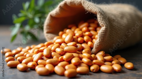 Harvesting fresh beans farm field food photography natural setting close-up view organic farming concept photo