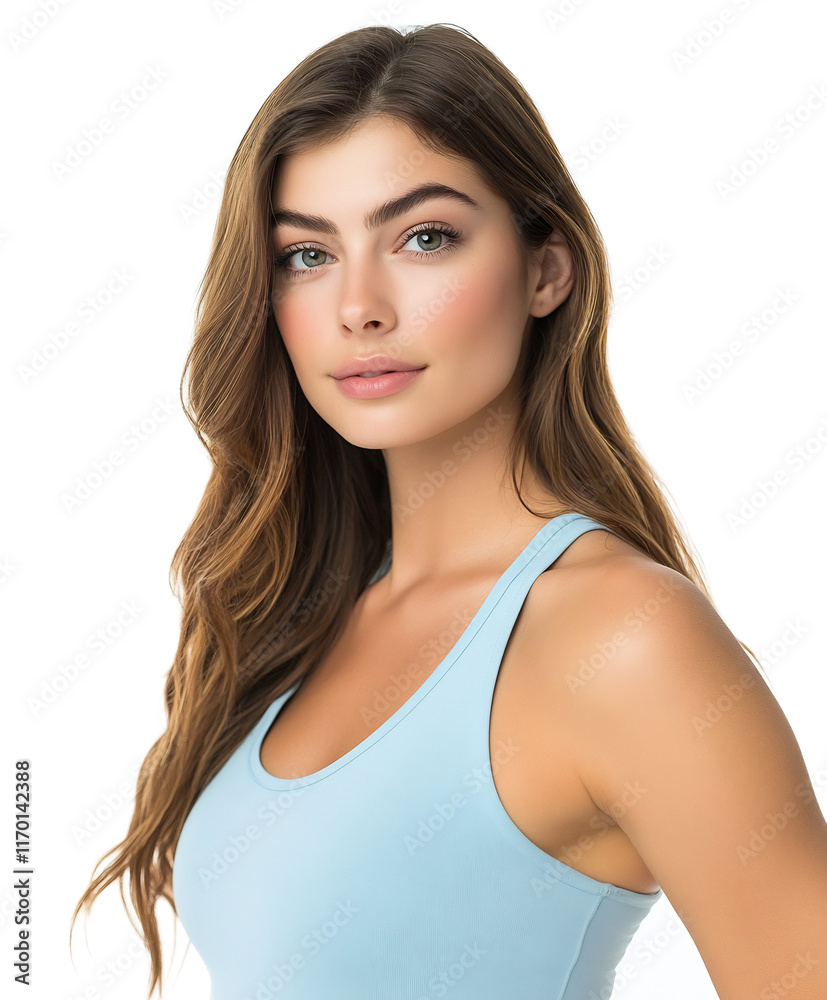Stunning young woman in elegant beauty portrait with confident,alluring expression Stunning young woman in elegant beauty portrait with confident,alluring expression
