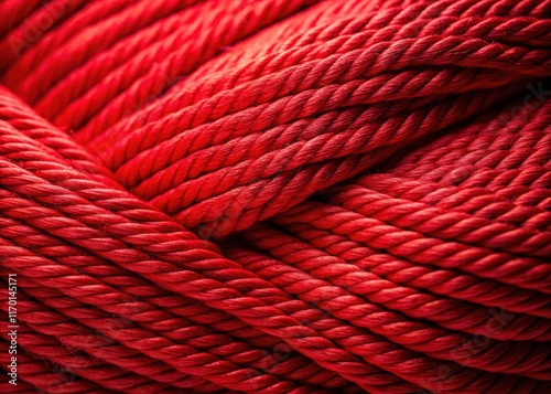 Red mercerized cotton yarn: a detailed fashion texture closeup showcasing its luxurious fiber. photo