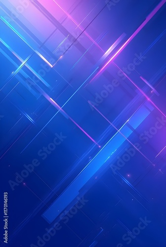 Abstract background design with diagonal blue and pink or purple line pattern. 