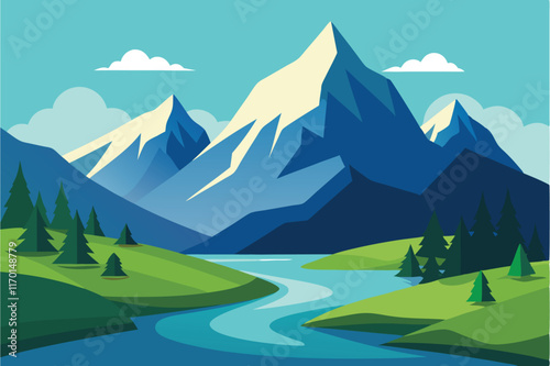 mountain landscape in the mountains vector illustration 