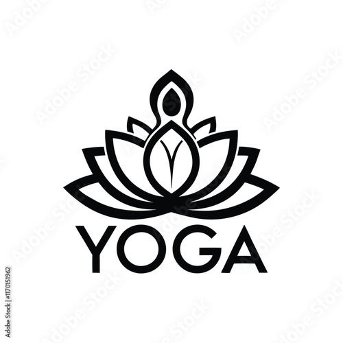 A yoga lotus logo design