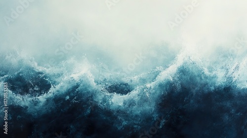 Abstract Ocean Waves: A Moody Seascape Painting