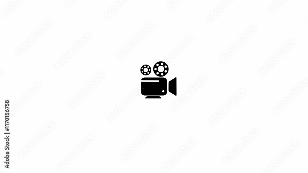 Obraz premium Video camera icon. A professional camera for recording movies, professional film make camera.
