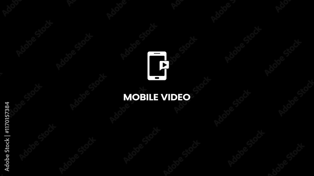 Mobile video icon, watching video on smartphone, video playing on mobile screen. Mobile video icon, watching video on smartphone, video playing on mobile screen.