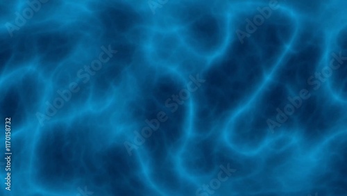Large abstract glowing and magical blue power fluid, seamless looping background, neon plasma blue flames illustration background.