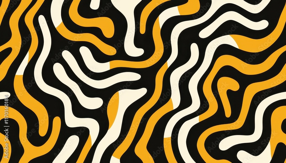 A dynamic abstract design featuring wavy patterns in black, white, and orange, creating a vibrant and eye-catching visual effect. A dynamic abstract design featuring wavy patterns in black, white, and orange, creating a vibrant and eye-catching visual effect.