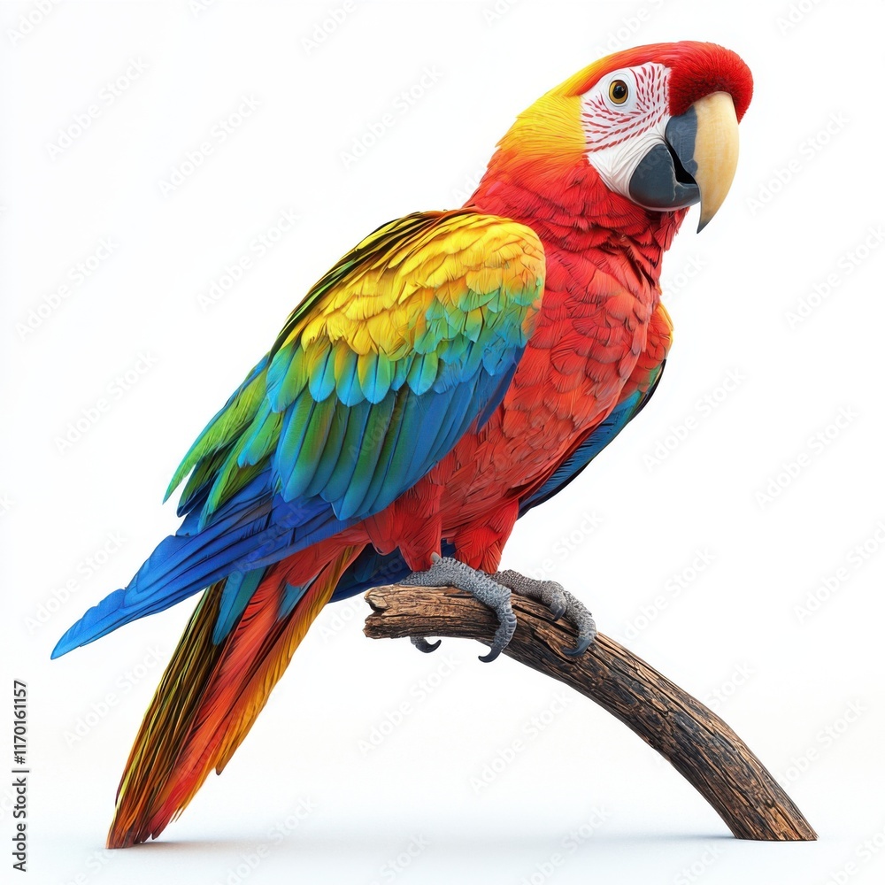 Obraz premium Colorful parrot on a perch pet trade showcase animal photography indoor setting close-up view wildlife conservation