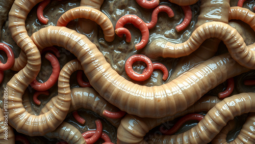 A slimy and wriggling texture with writhing worms and wiggling slugs5, photo