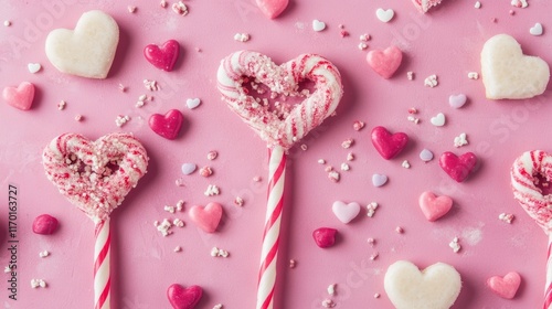 Lovely heart candy canes for Valentines Day