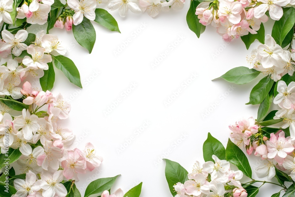 Obraz premium Spring blossom frame with copy space.