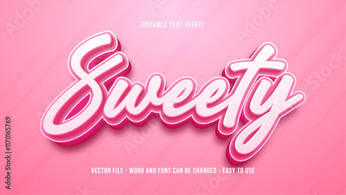 Sweet editable text effect, valentines day text style
