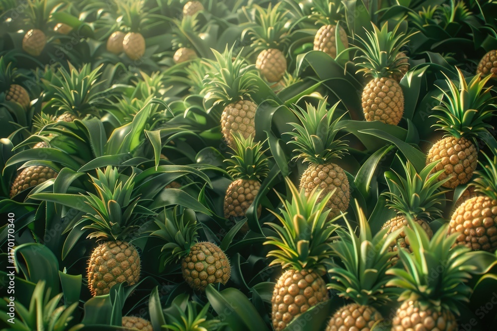 A lot of pineapple fruit background A lot of pineapple fruit background