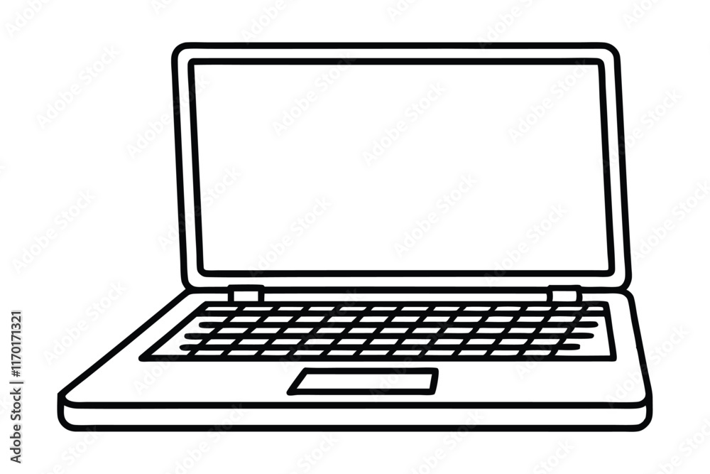 Laptop computer minimalist line art illustration.eps Laptop computer minimalist line art illustration.eps