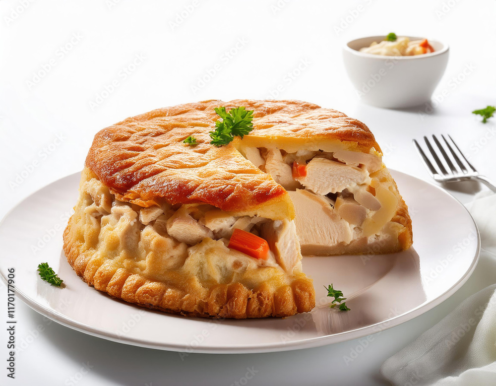 chicken cake in the white background studio shot chicken cake in the white background studio shot