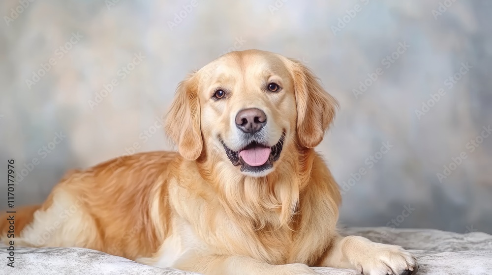 Portrait of a cute Golden Retriever dogisolated on a studio background Portrait of a cute Golden Retriever dogisolated on a studio background
