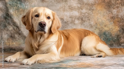 Portrait of a cute Golden Retriever dogisolated on a studio background photo