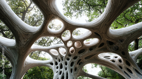 Biomorphic Architectural Canopy: A Fusion of Nature and Design