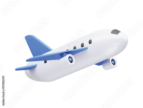 Airplane 3d icon vector 3d illustration render