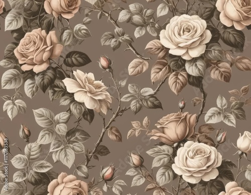 Wallpaper Mural seamless floral pattern Torontodigital.ca