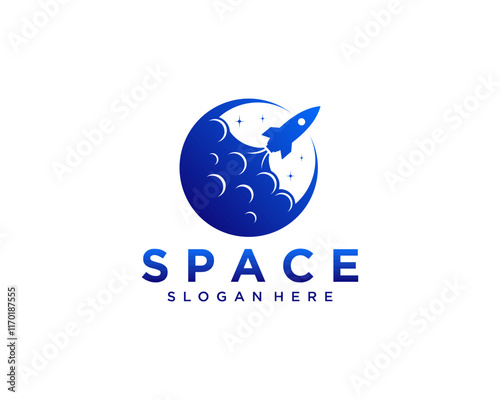 Space and rocket logo