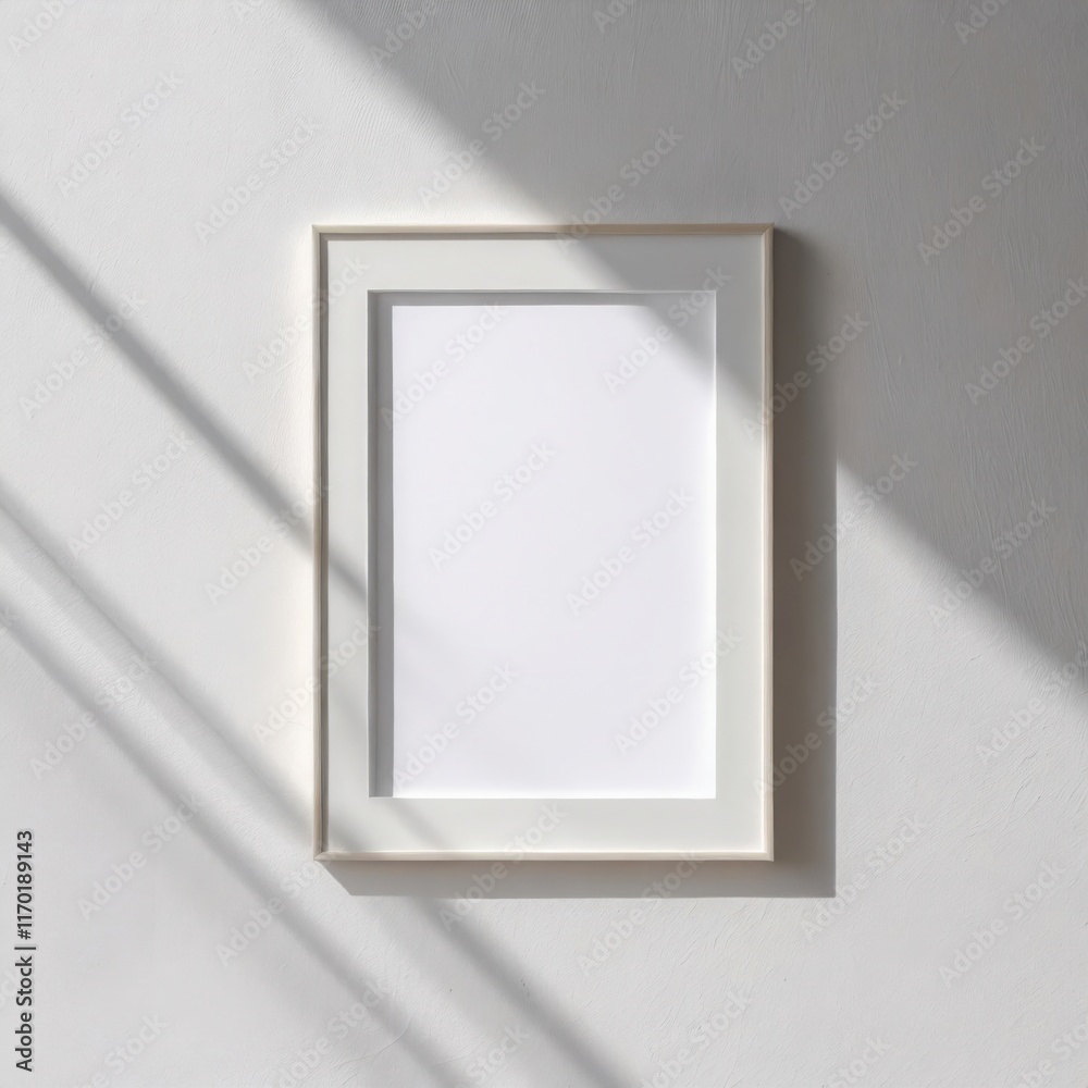 Blank White Frame Mockup: Minimalist Interior Design