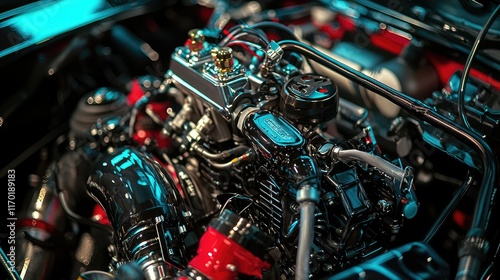 Wallpaper Mural Detailed Close-Up of a High-Performance Car Engine Component Torontodigital.ca