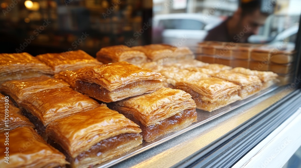 Sweets in the shop window baklava Sweets in the shop window baklava