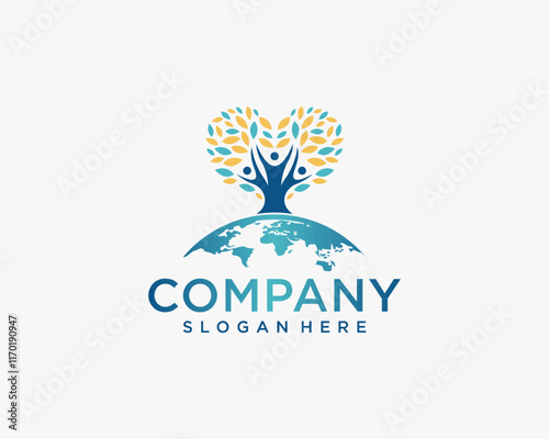 Global people tree logo